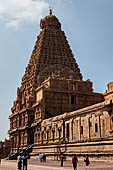 The great Chola temples of Tamil Nadu - The Brihadishwara Temple of Thanjavur. The tower, the tallest extant in India. 